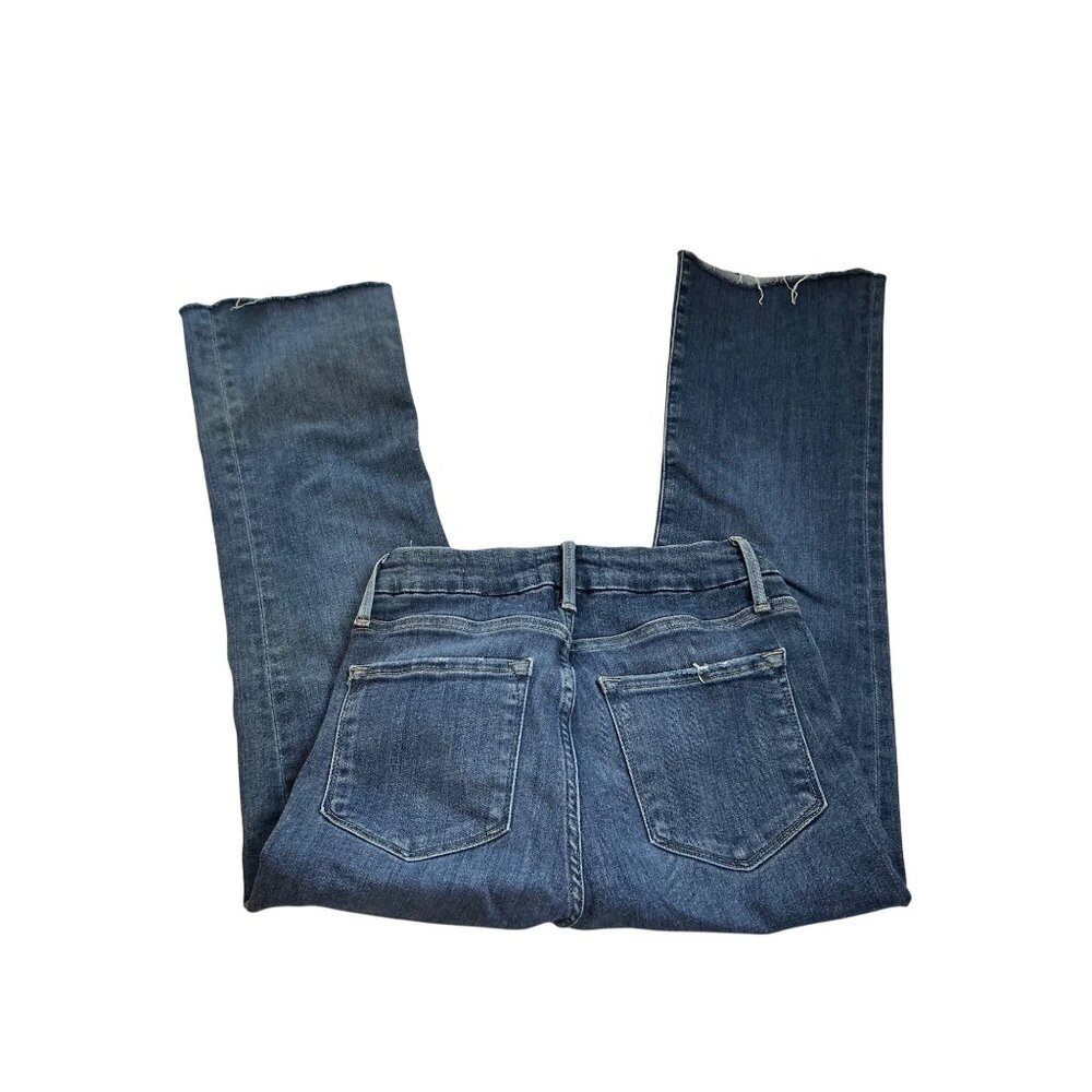 Frame Le Crop Mini Bootcut Jeans Womens Size 26 Raw Hem Blue Denim